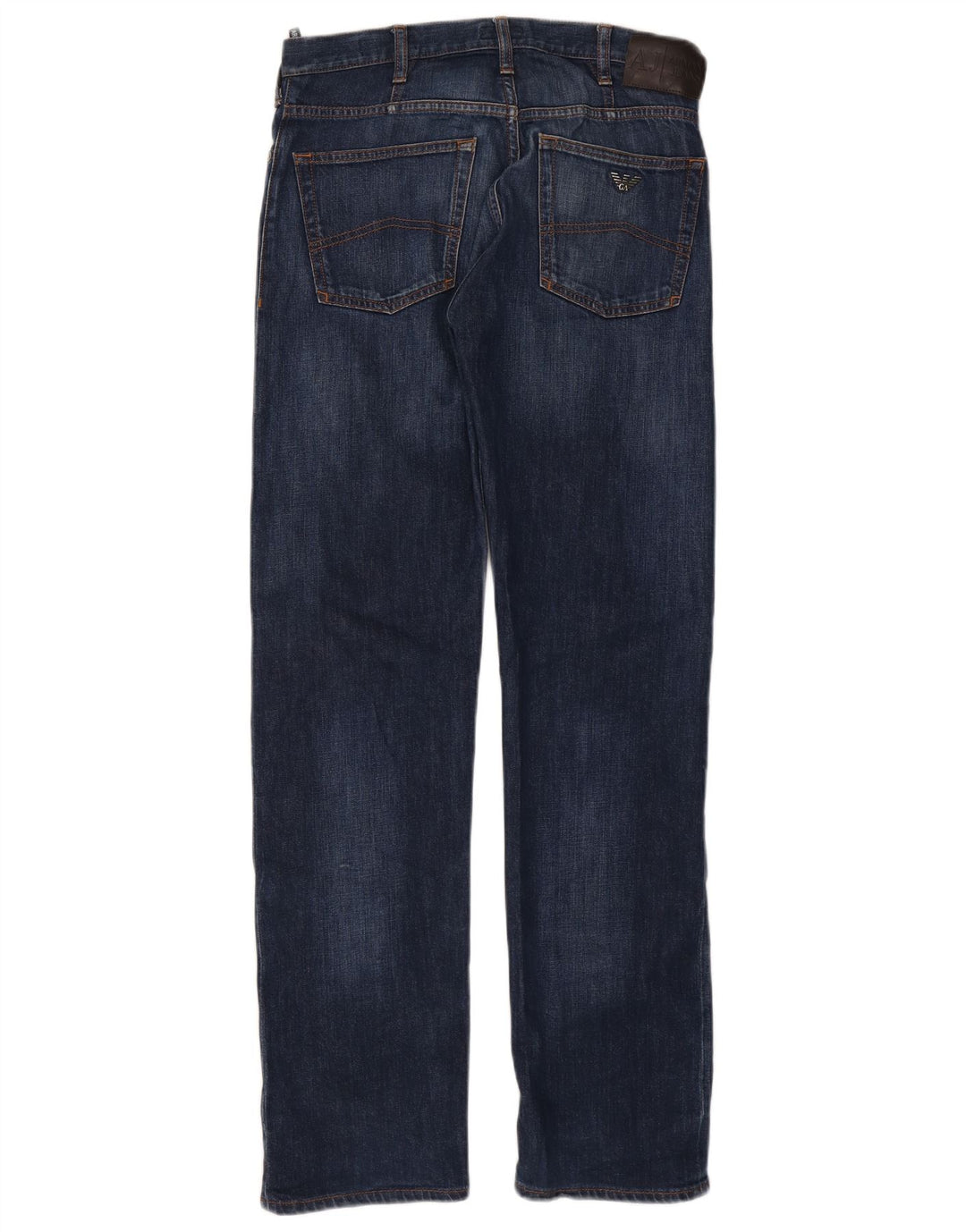 Armani Herre Regular Fit Straight Jeans W30 L32 Marineblå Bomuld
