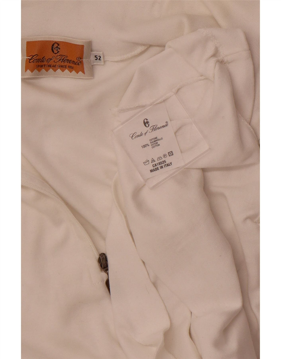 CONTE OF FLORENCE Dame sweater med lynlås-hals træningsdragt Top IT 52 2XL Hvid