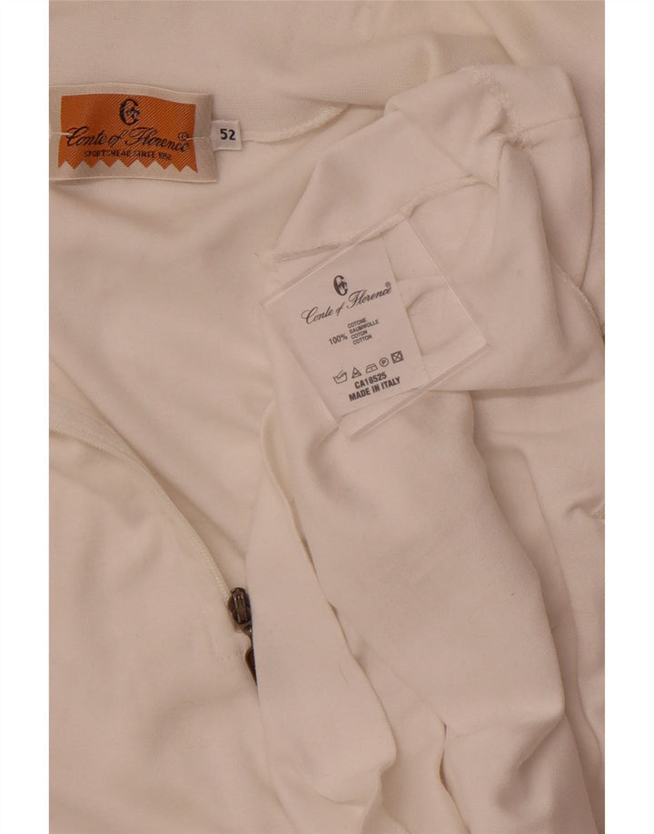 CONTE OF FLORENCE Dame sweater med lynlås-hals træningsdragt Top IT 52 2XL Hvid