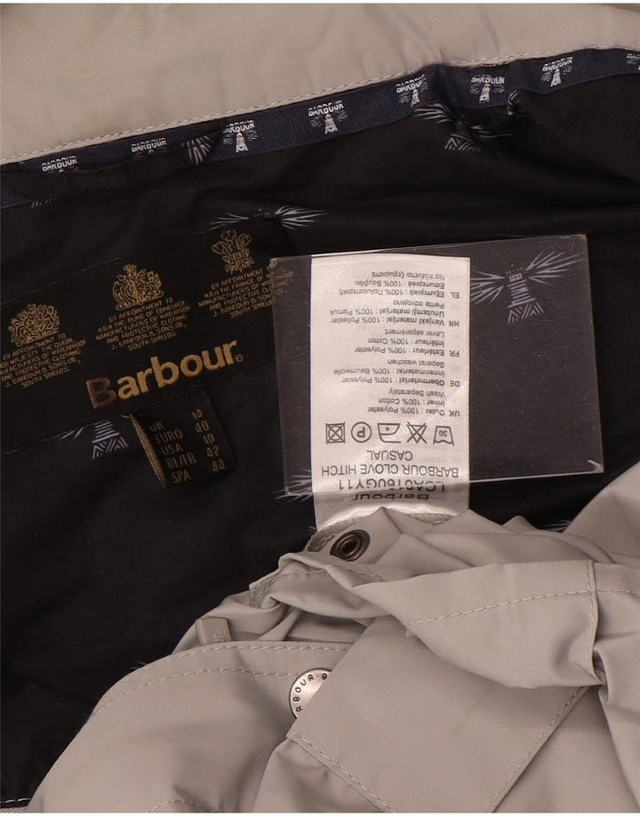 Barbour Regnjakke med hætte til kvinder UK 14 Stor grå polyester