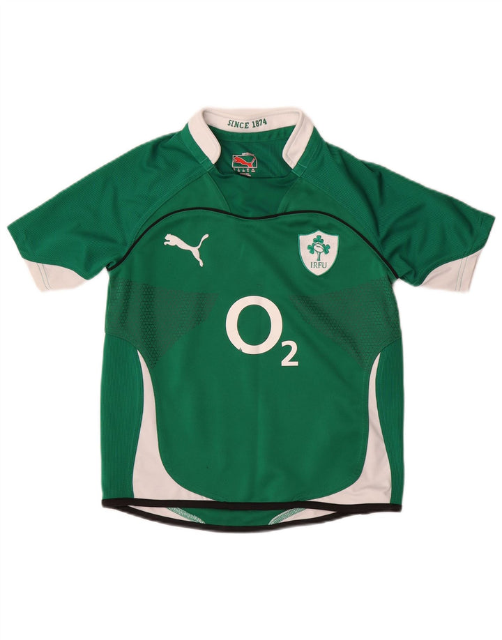 PUMA drenge IRFU grafisk t-shirt top 11-12 år stor grøn farveblok