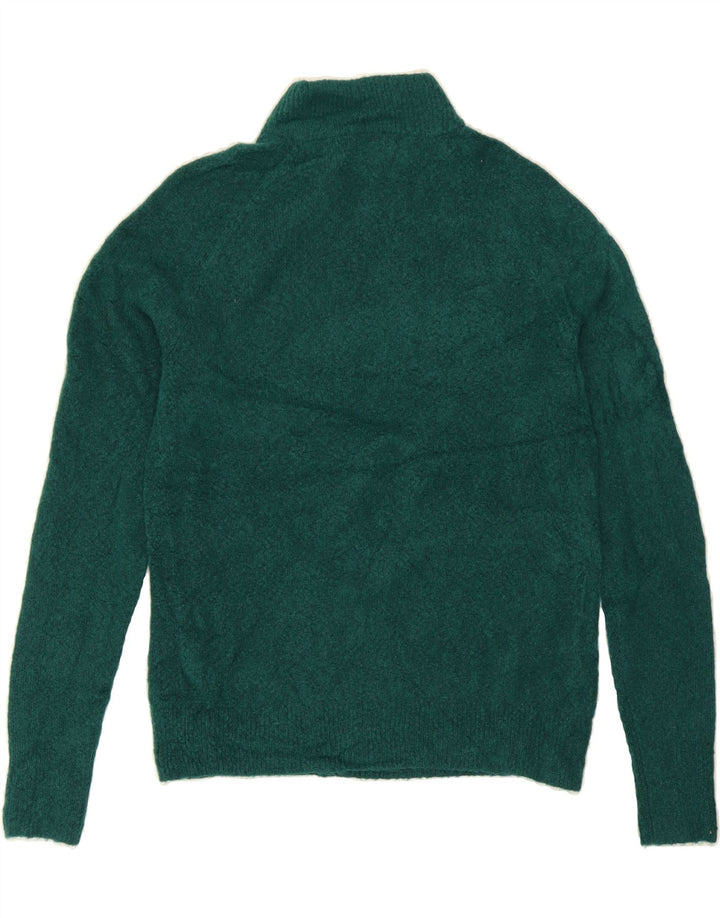 J. CREW Womens Oversized Button Neck Jumper Sweater UK 2 2XS Green Acrylic Vintage J. Crew and Second-Hand J. Crew from Messina Hembry 