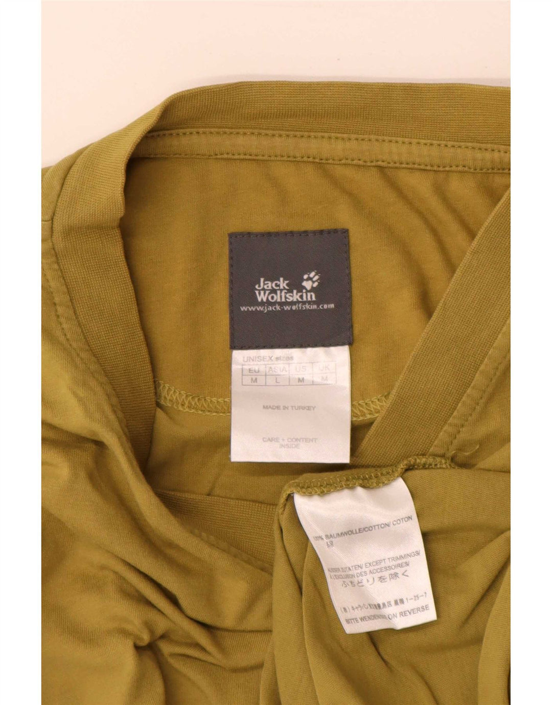 Jack Wolfskin Herre T-shirt Top Medium Khaki Bomuld