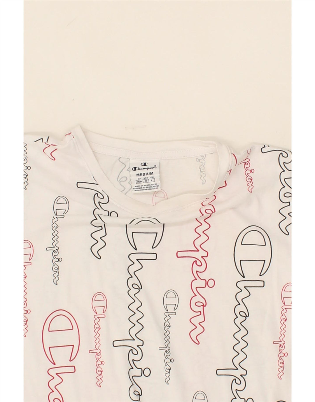 CHAMPION Womens Graphic T-Shirt Top UK 12 Medium White Cotton Vintage Champion and Second-Hand Champion from Messina Hembry 