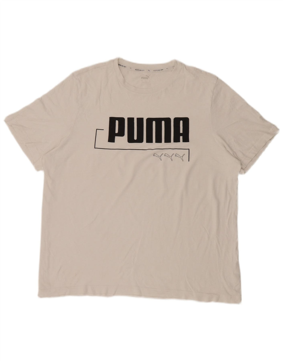 Puma Herre Grafisk T-Shirt Top XL Hvid Bomuld