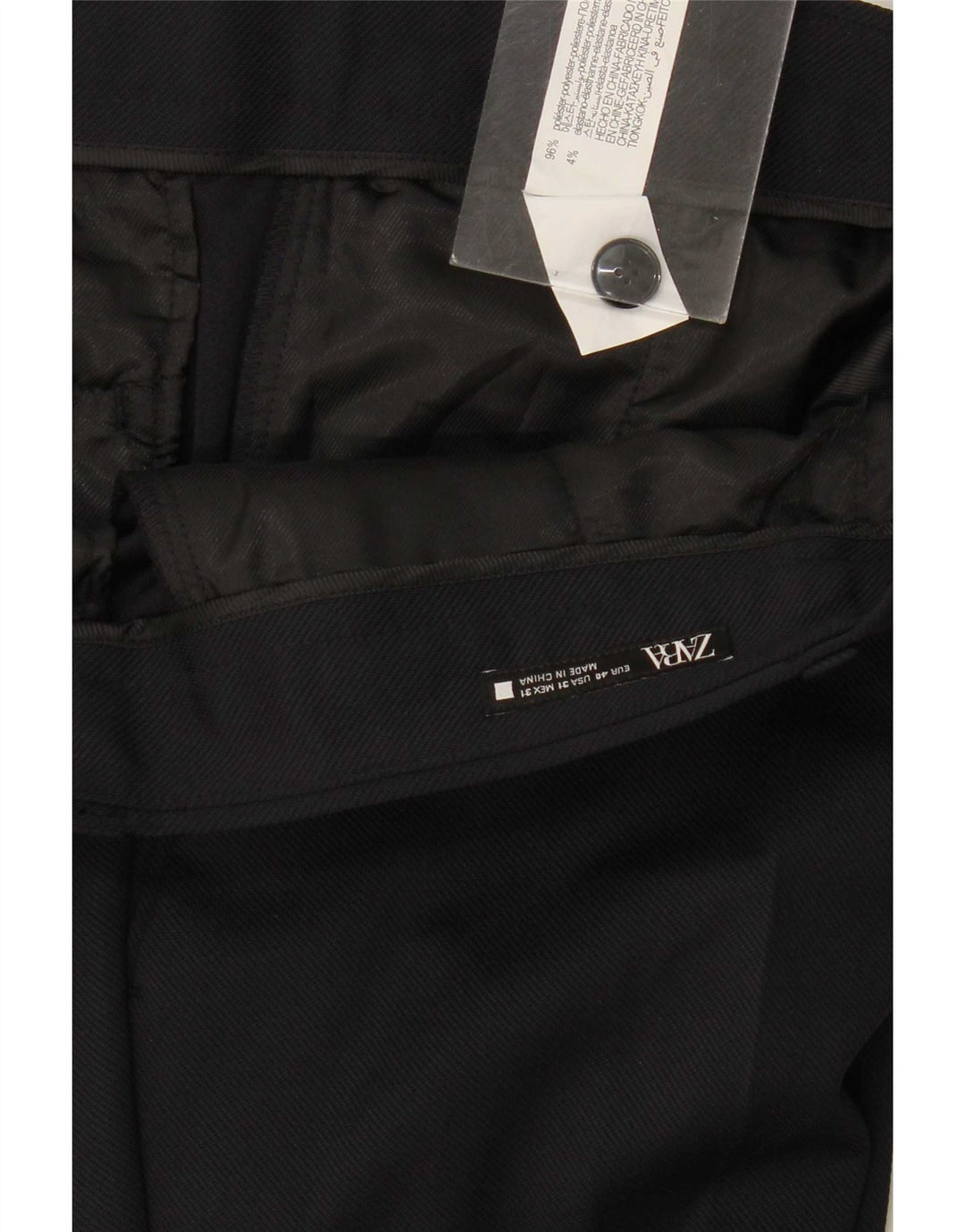 Zara Herre Slim Chino Bukser EU 40 Medium W31 L29 Marineblå Polyester