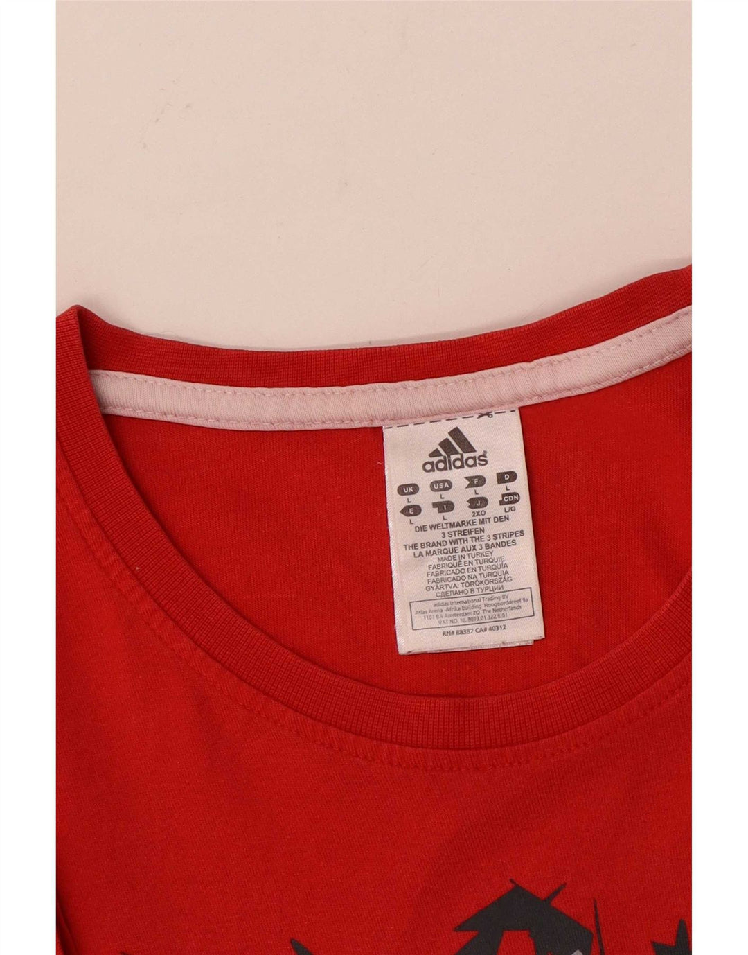 Adidas Herre grafisk T-shirt Top Stor rød bomuld