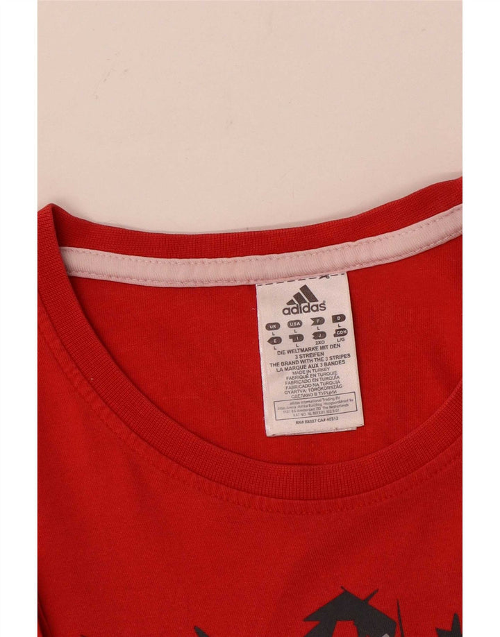 Adidas Herre grafisk T-shirt Top Stor rød bomuld