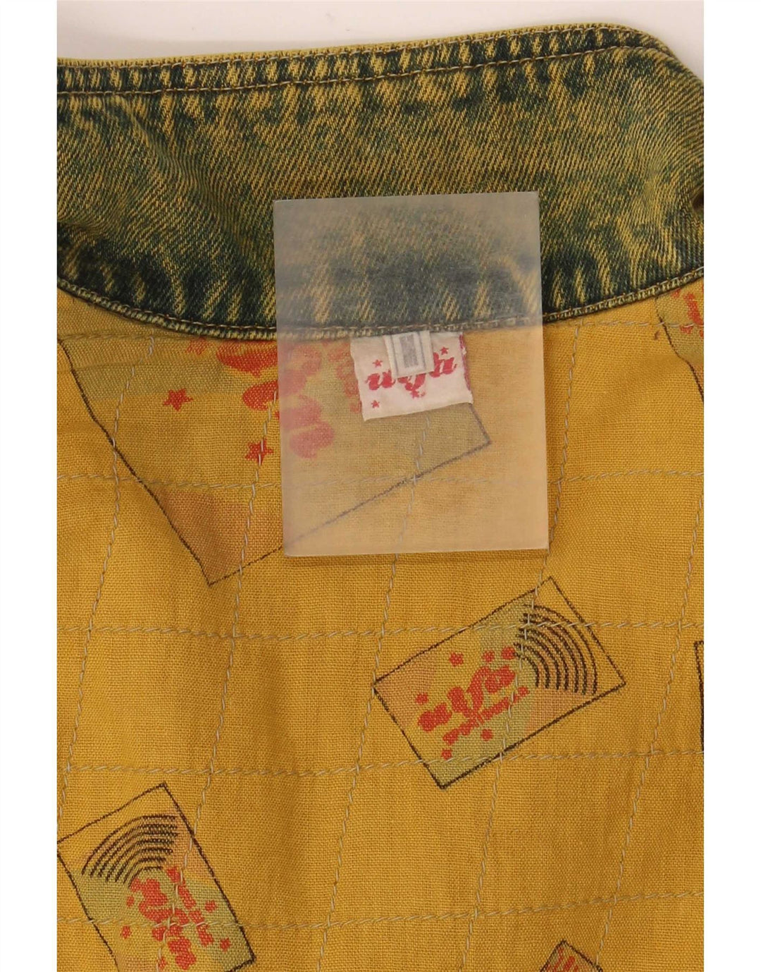 Ulfa Herre Loose Fit denimjakke UK 38 Medium Gul Bomuld 80'erne