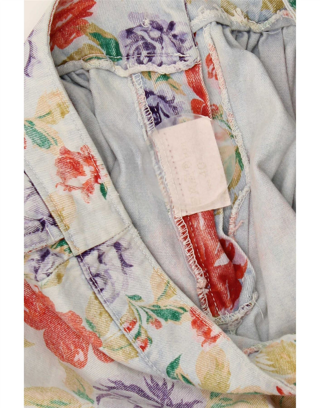 Vintage Dame Pegged Denim Shorts IT 40 Small W25 Multicolored Floral