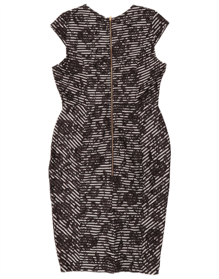 Warehouse Womens Bodycon Dress UK 12 Medium Black Floral Polyester