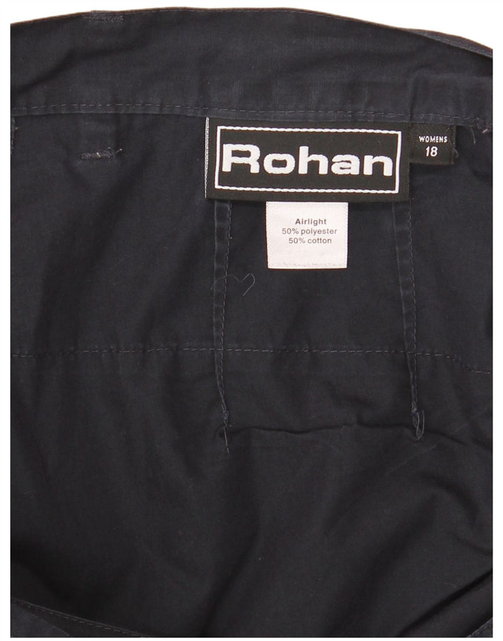Rohan lige cargobukser til kvinder UK 18 XL W34 L29 marineblå polyester