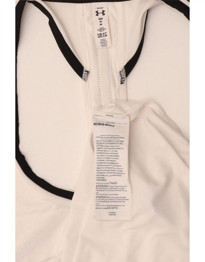 Under Armour Womens Heat Gear Grafisk Vest Top UK 12 Medium White Polyester