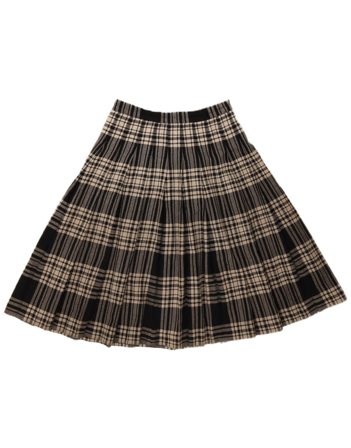 Vintage plisseret nederdel til kvinder W26 Lille sort plaid