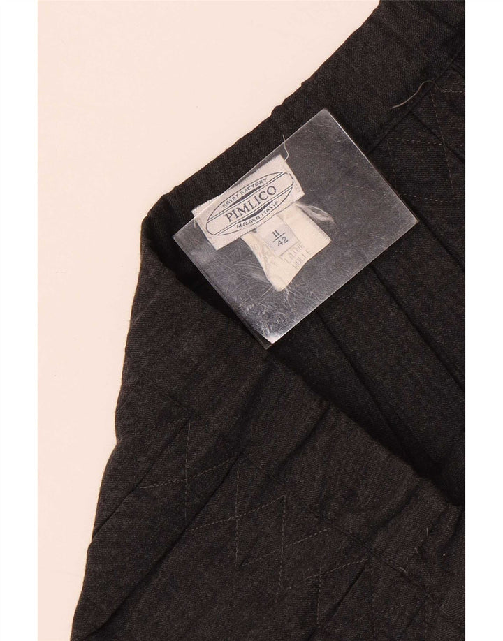 Vintage plisseret nederdel til kvinder IT 42 Medium W30 Grå uld