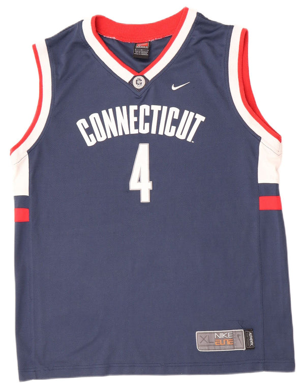 Nike Boys UConn Huskies Grafisk Vest Top 13-14 år XL Navy Blue