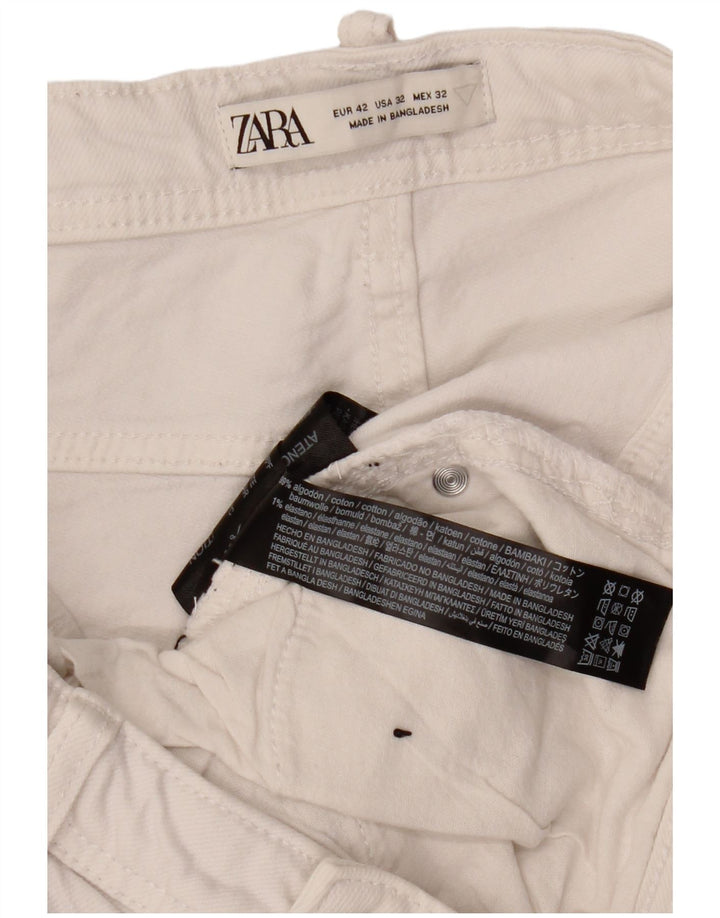 Zara Herre Denim Shorts EU 42 Large W32 Hvid Bomuld