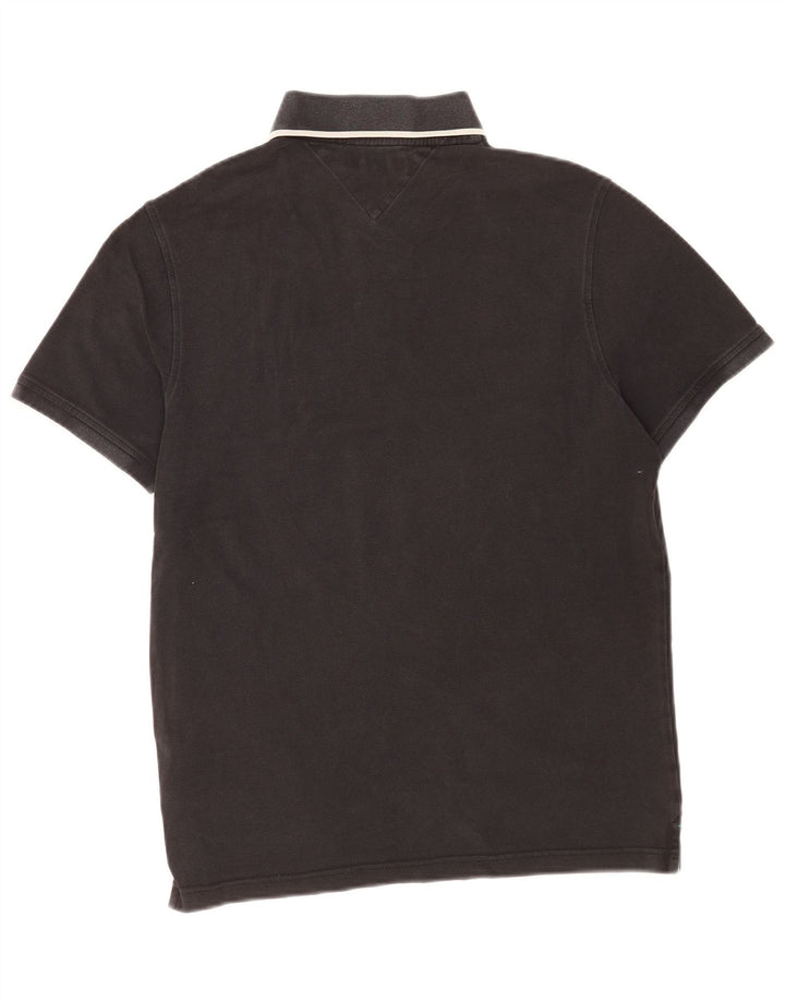 Tommy Hilfiger herre poloshirt Medium sort stribet bomuld