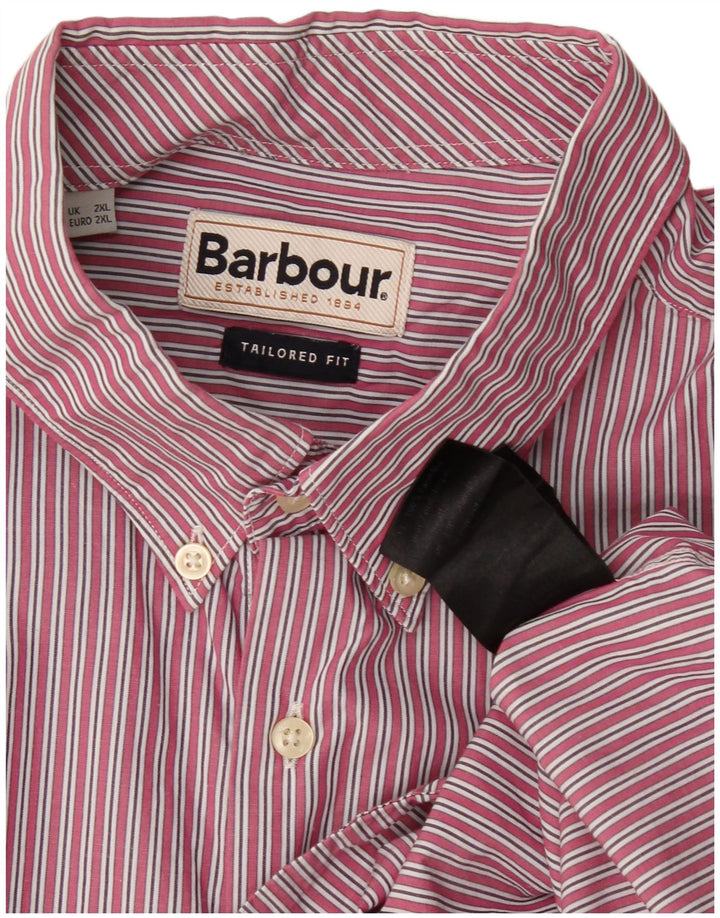 Barbour herre skræddersyet pasform skjorte 2XL pink stribet