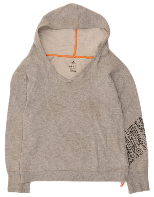 Adidas Dame Clima 365 Grafisk Hættetrøje Jumper UK 10 Small Grå Flecked