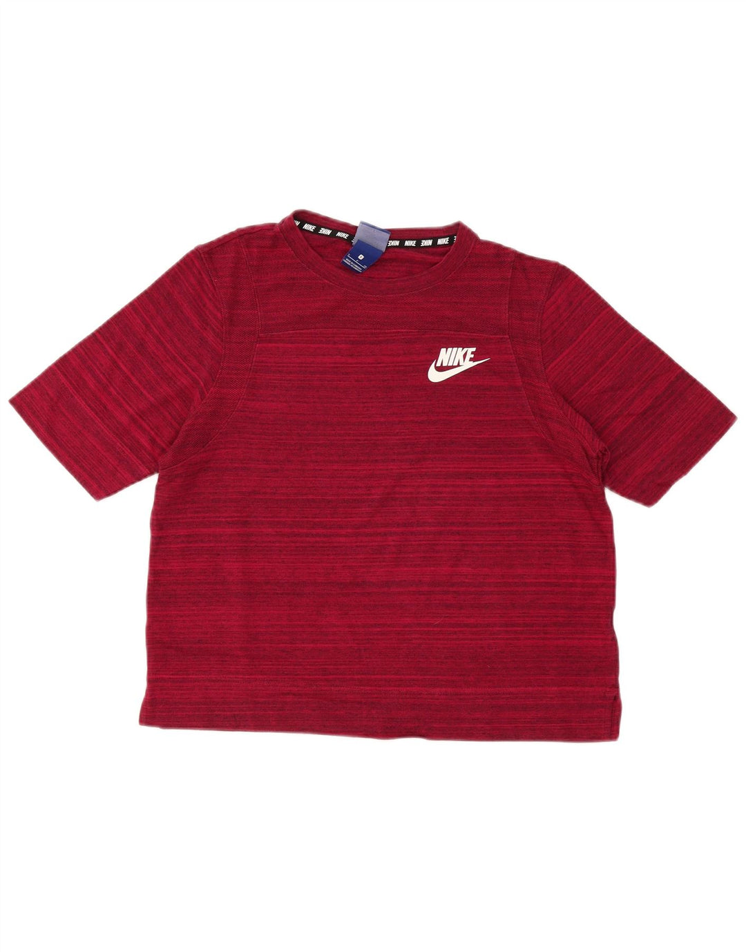 Nike Oversized T-Shirt Top UK 10 Små Bourgogne stribet
