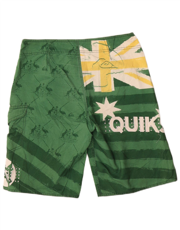 Quiksilver grafiske badeshorts til mænd mellemgrøn stribet polyester
