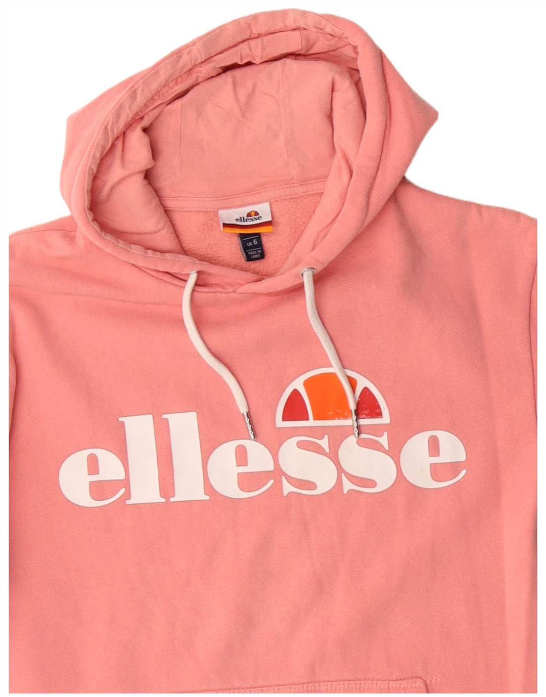 ELLESSE Grafisk hættetrøje til kvinder UK 6 XS Pink Bomuld