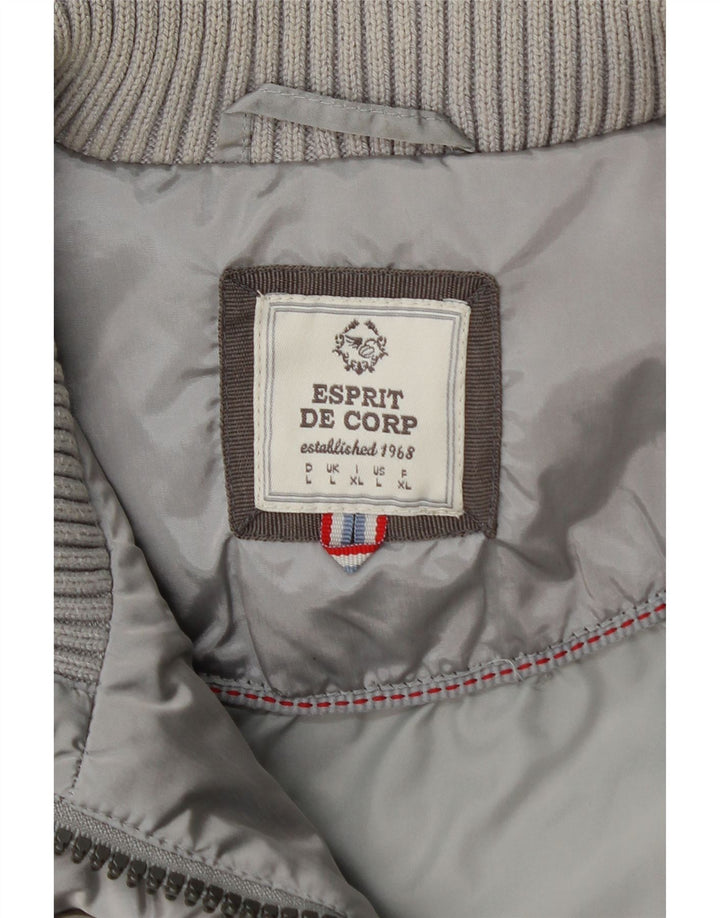 Esprit Womens Polstret Gilet UK 16 Large Grå Polyester