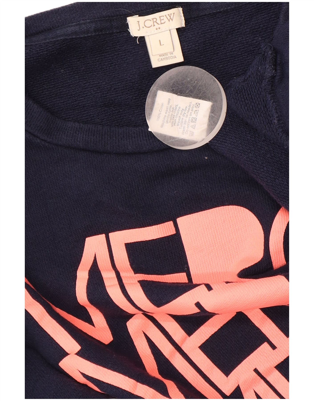 J. CREW Grafisk sweatshirt til kvinder UK 16 Stor marineblå bomuld