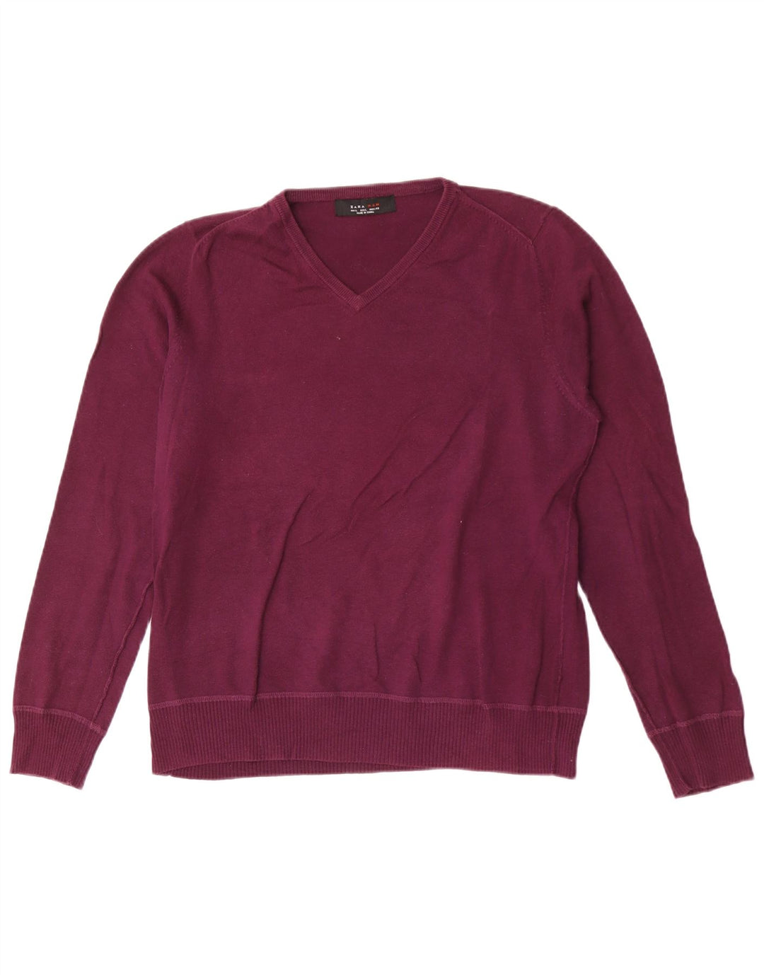 Zara Herre V-hals sweater Stor Burgundy