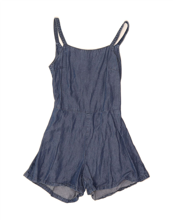 BENETTON Womens Denim Playsuit UK 8 Small Blue Lyocell Vintage Benetton and Second-Hand Benetton from Messina Hembry 