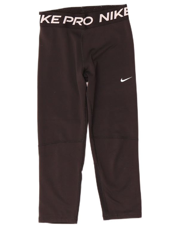 Nike piger Dri Fit grafiske leggings 13-14 år XL sort polyester