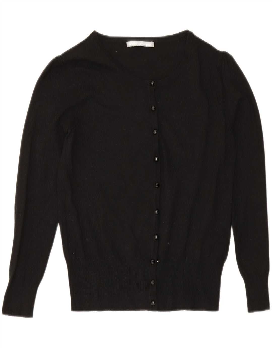 Marks & Spencer Dame Cardigan Sweater UK 10 Small Black Viscose