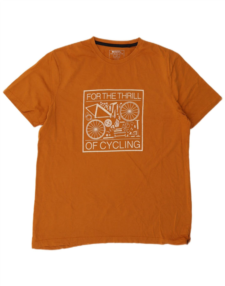 Mountain Warehouse Herre Grafisk T-Shirt Top Stor Orange Bomuld