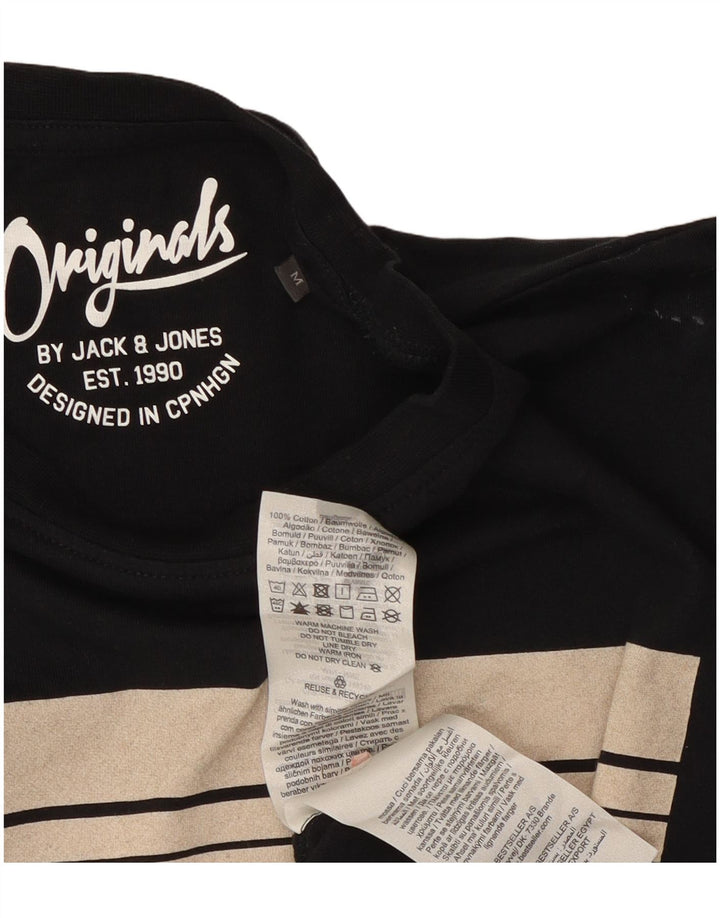 Jack & Jones Herre grafisk T-shirt Top Medium Sort Bomuld