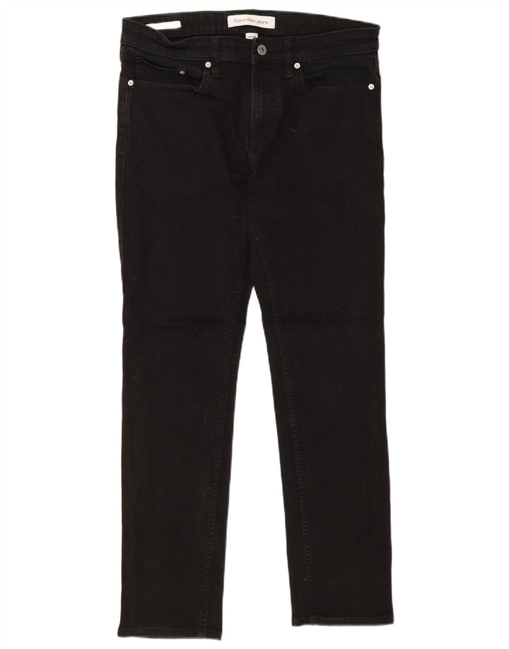 Calvin Klein Herre Slim Jeans W31 L30 Sort Bomuld