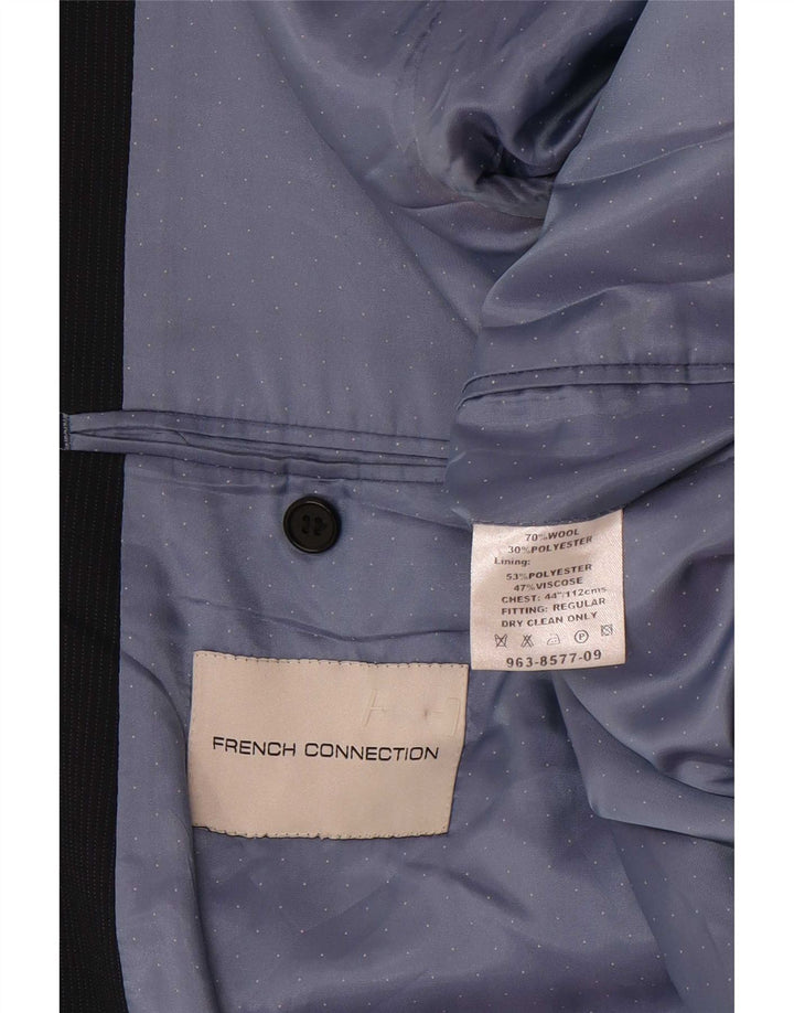 French Connection Herre 2 Button Blazer Jacket UK 44 2XL Navy Blue Wool