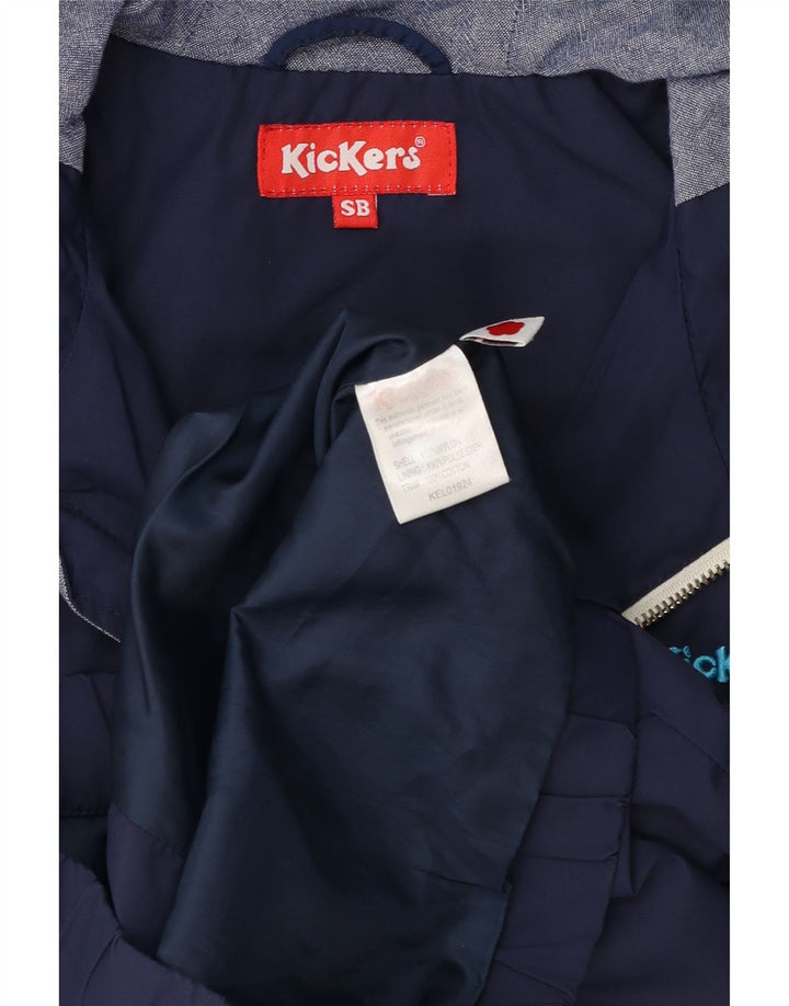 Kickers drenge hættejakke vindjakke 7-8 år Lille marineblå nylon