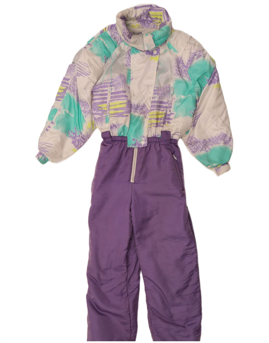 Golden Team Dame Ski Jumpsuit IT 44 Medium Lilla Colourblock Polyamid