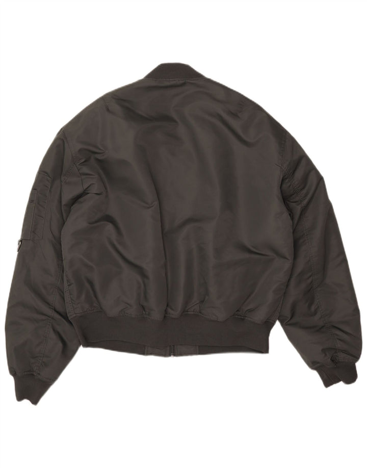 ZARA Bomberjakke til mænd UK 40 Large Grå Polyester