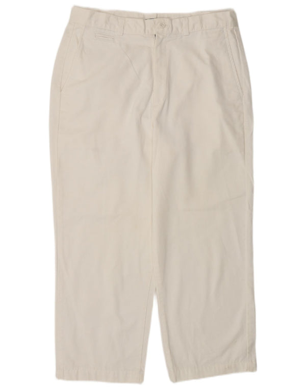 Dockers Dame Loose Fit Capri Bukser US 12 Large W30 L23 White Cotton