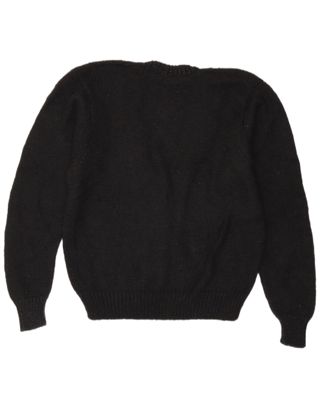 Vintage Dame V-hals sweater UK 16 Large Black