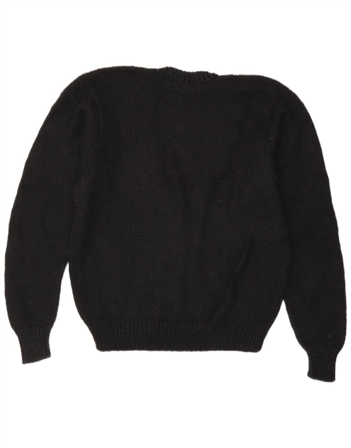 Vintage Dame V-hals sweater UK 16 Large Black