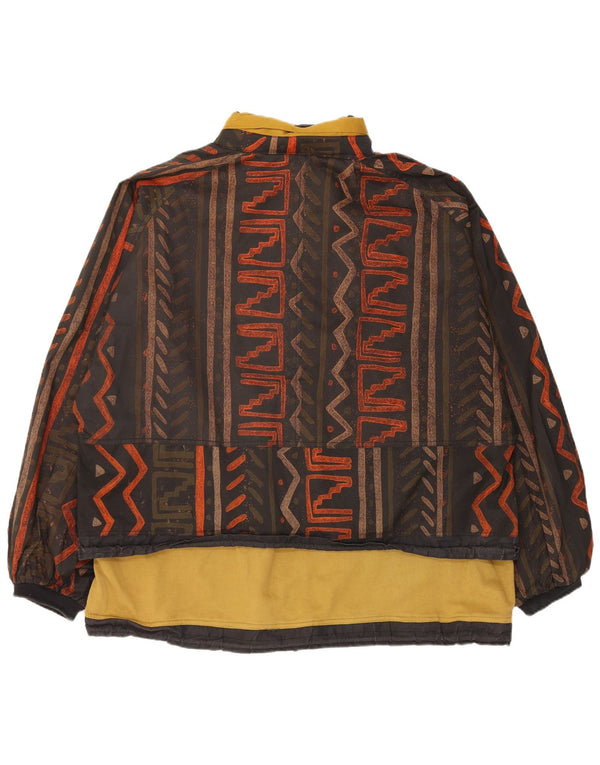 Vintage Herre Hættejakke Anorak UK 40 Stor Flerfarvet Geometrisk