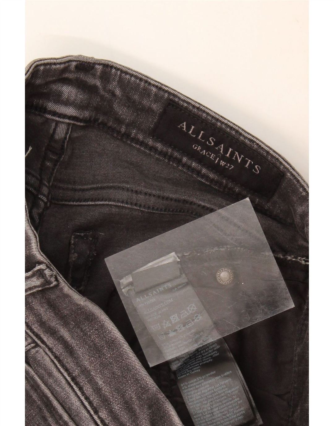 ALL SAINTS Womens Skinny Jeans W27 L30  Grey Cotton