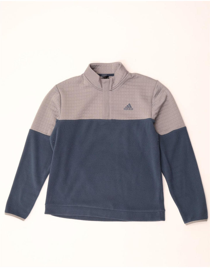 Adidas Fleece Jumper med lynlås til mænd Medium Marineblå Colourblock Polyester
