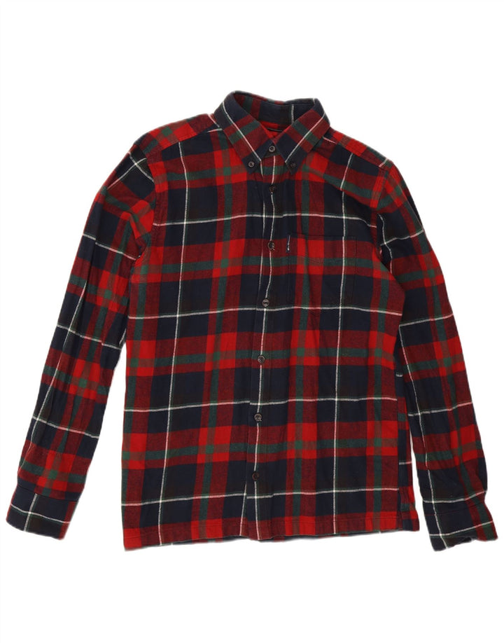 Ben Sherman herre flannel skjorte lille marineblå ternet bomuld