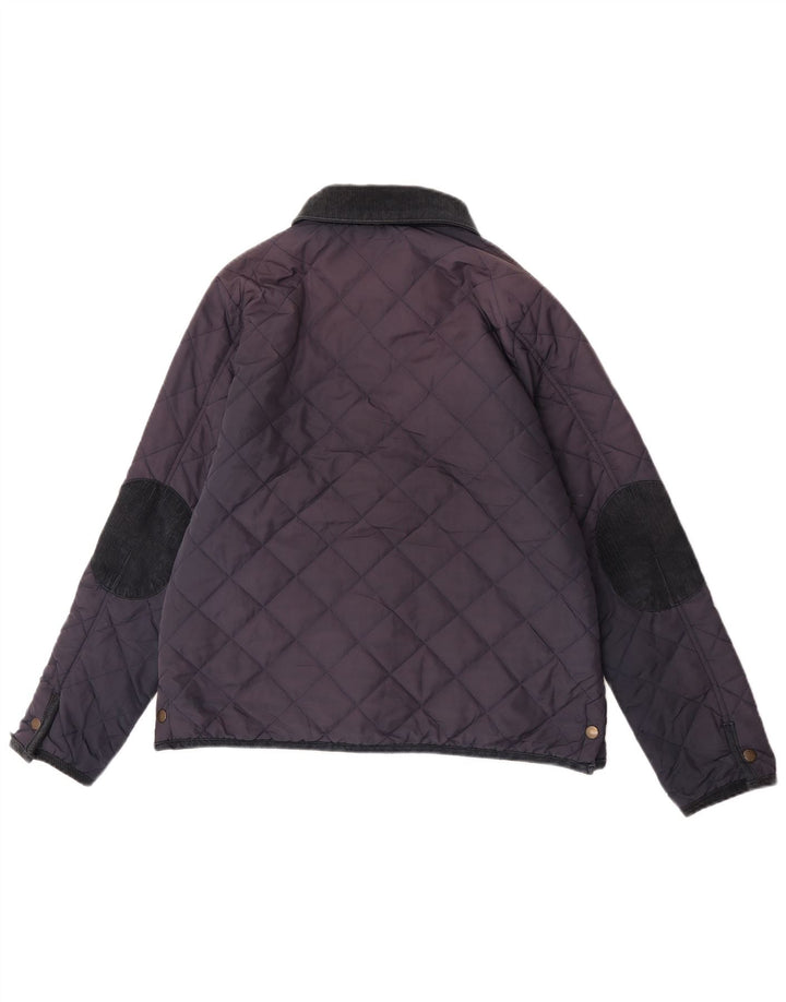 Jack Wills Quiltet jakke til kvinder UK 14 Stor marineblå nylon