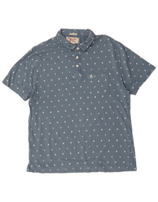 Penguin Heritage Heritage Slim Fit Polo Shirt XL Blå plettet bomuld
