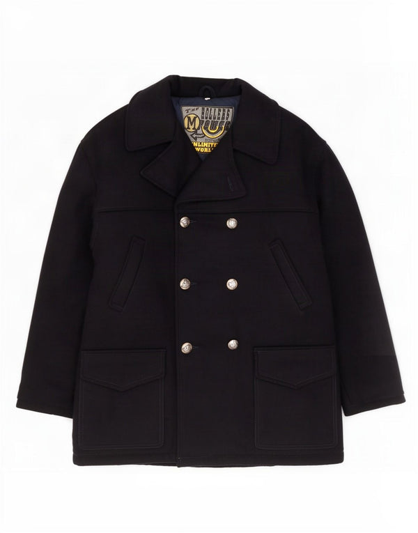 Vintage Herre Pea Coat UK 38 Medium Navy Blue Polychlorid